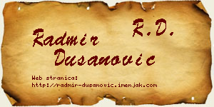 Radmir Dušanović vizit kartica